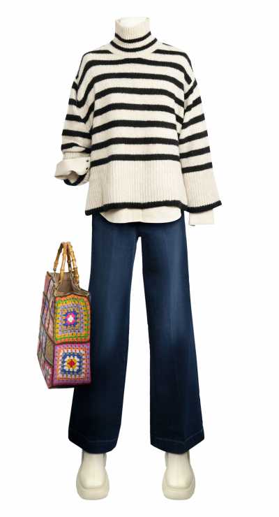 Outfit gestreift